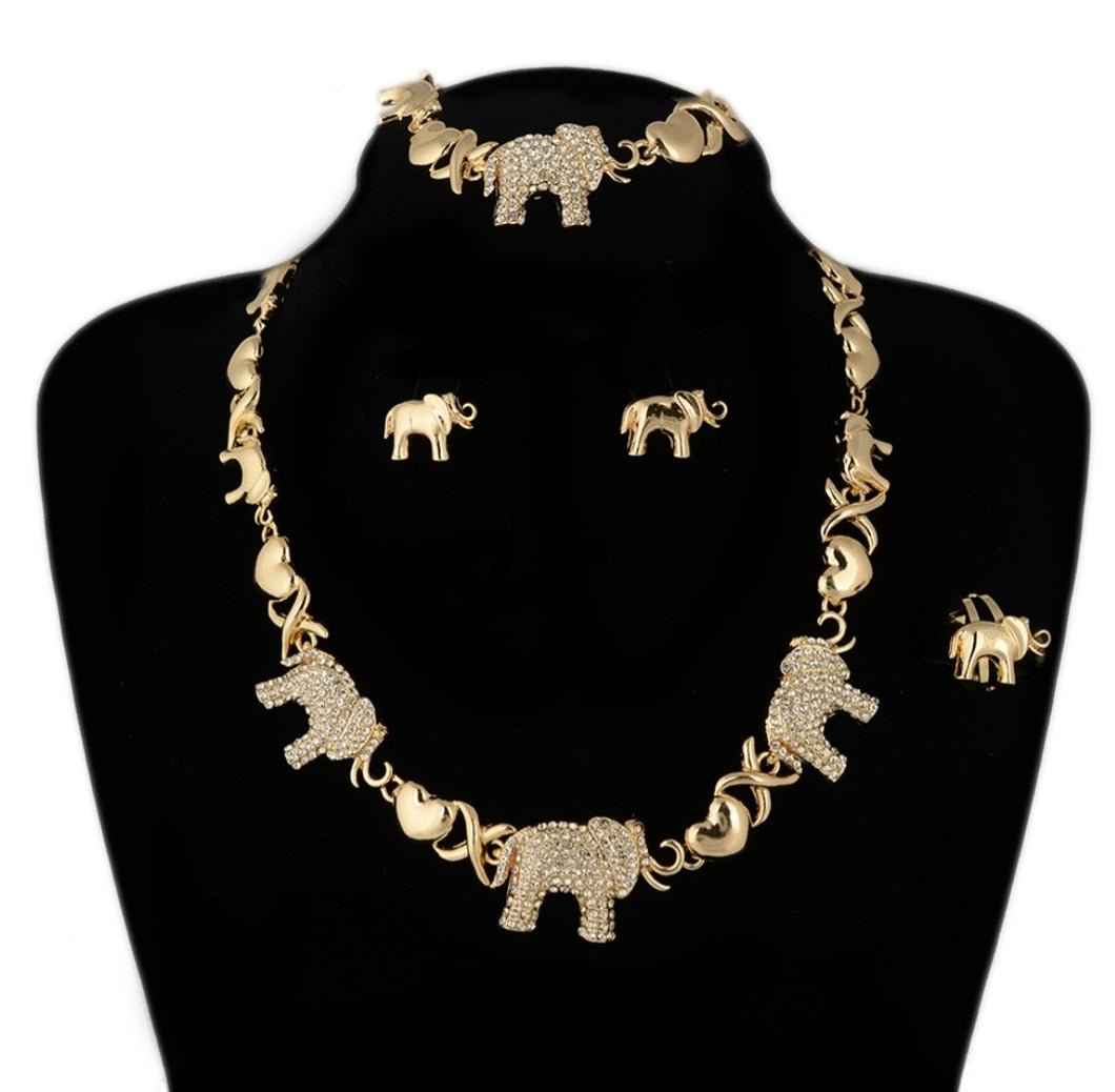 Hugs And Elephants Necklace Set