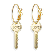 Load image into Gallery viewer, Love-Heart-Lock and Key Pendant with Earrings
